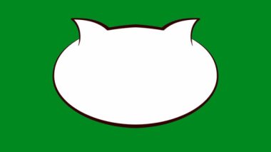 Yeşil arka planda beyaz bir baloncuk belirdi, üzerinde hoparlör eklemek için oklar vardı. Kendi diyalog içeriğin için boşluk.