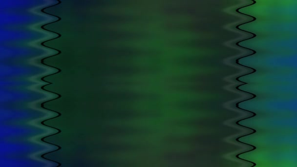 縦の波長の長いライン 移動水効果が付いている暗い緑のぼやけた光の背景が付いている長方形の黒いフレーム 自分のコンテンツのためのスペース — ストック動画
