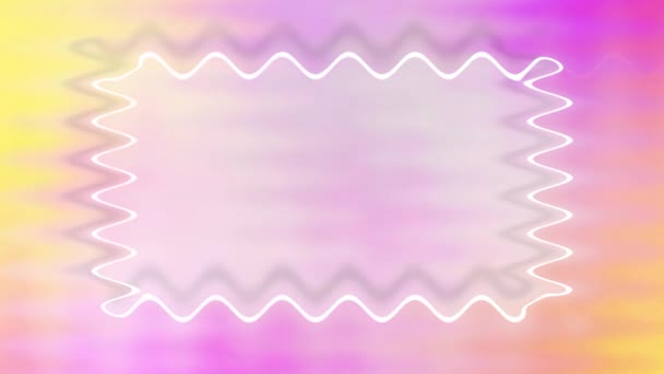 Horizontal Wavy Rectangular White Closed Frame Pink Orange Blurred Light — Stock Video