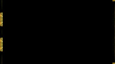 Dikdörtgensel parlak neon parlak turuncu uzun çizgiler çerçeve üzerinde hareket eden ışık etkisi siyah arkaplan üzerinde. Ortasında kendi içeriğiniz için bir yer var..