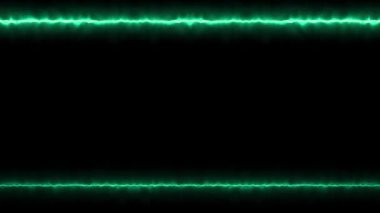 Dikdörtgen yatay parlak neon parlak yeşil çizgiler çerçeve üzerinde titrek ışık etkisi. Ortasında kendi içeriğiniz için bir yer var..