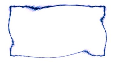 Dikdörtgen yatay kıvrımlı parlak neon parlak lacivert kapalı çizgi çerçeve beyaz zemin üzerinde titrek ışık etkisi ile. Ortasında kendi içeriğiniz için bir yer var..