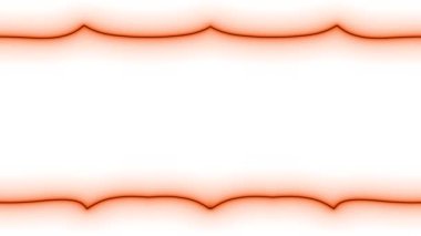 Hafifçe dalgalı turuncu yatay dikdörtgen şeklinde görünen neon dalgalı uzun çizgiler bir çerçeve oluşturuyor. Ortada kendi içeriğiniz için beyaz bir alan var. ECG çizgileri, impulslar.