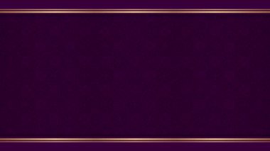 Uzun, dikdörtgen, yatay altın çizgiler, mor arkaplanda çizgiler, hareket eden ışığın etkisiyle çerçeve. Kendi içeriğiniz için boşluk.