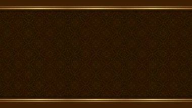 Uzun, dikdörtgen, yatay altın çizgiler, kahverengi arka planda çizgiler, hareket eden ışığın etkisiyle çerçeve. Kendi içeriğiniz için boşluk.