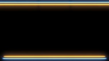 Uzun dikdörtgen, yatay renkli, sarı mavi renkli, siyah arkaplanda uzun çizgiler var. Kendi içeriğiniz için boşluk.