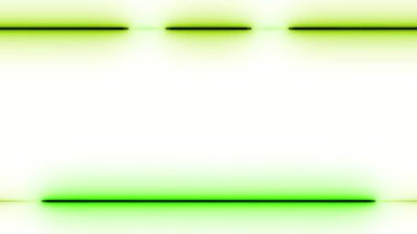 Uzun dikdörtgen, yatay renkli, yeşil neon beyaz zemin üzerinde uzun çizgiler hareket ediyor. Kendi içeriğiniz için boşluk.