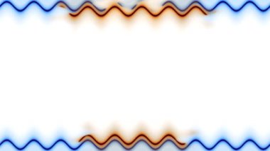 Uzun dikdörtgen dikey kırmızı mavi neon beyaz zemin üzerinde uzun çizgiler hareket ediyor. Kendi içeriğiniz için boşluk.