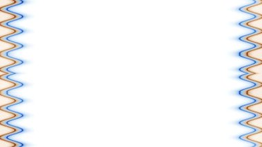 Beyaz arkaplanda uzun çizgiler gösteren uzun dikdörtgen dalgalı kahverengi neon. Kendi içeriğiniz için boşluk.