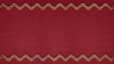 Kırmızı arkaplanda uzun, dikdörtgen dalgalı, yatay, kalın ve uzun çizgiler var. Kendi içeriğiniz için boşluk.