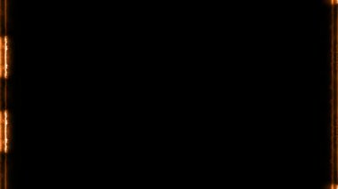 Çerçeve, uzun dikdörtgen alevli turuncu ışık çizgileri ve siyah bir arkaplan. Kendi içeriğiniz için boşluk.