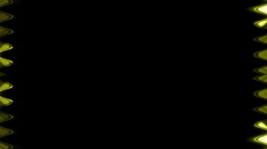 Neon solukluğu ve solgunluğu, siyah arkaplandaki parlak elektrik altın dikey uzun çizgiler. Kendi içeriğiniz için boşluk.