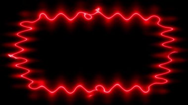 Siyah arkaplanda parlak kırmızı dikdörtgen çizgiler belirip kayboluyor. Küçük desenler, fırfırlar. Kendi içeriğiniz için boşluk.