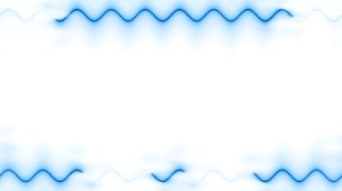 Çerçeve, uzun dalgalı dikdörtgen yatay dekorasyon, beyaz arkaplanda mavi ışık çizgileri ve karartıcı ışık. Kendi içeriğiniz için boşluk.