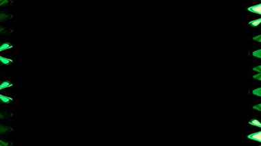 Çerçeve, uzun dalgalı dikdörtgen dikey, siyah arkaplanda yeşil ışık çizgileri ve karartıcı ışık. Kendi içeriğiniz için boşluk.