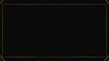 Dikdörtgen renkli neon parlak kahverengi kare çerçeve, dikdörtgen çerçeve, siyah arkaplanda yatay çerçeve. Ortadaki kendi içeriğiniz için boş alan.