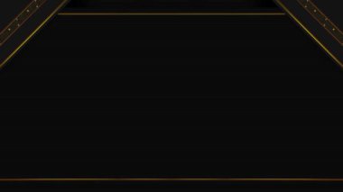 Dikdörtgen renkli neon yanıp sönen altın rengi kare çerçeve, dikdörtgen çerçeve, siyah arkaplanda yatay çerçeve. Ortadaki kendi içeriğiniz için boş alan.