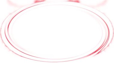Dalgalanma efektli yuvarlak, oval, renkli, neon, parlak kırmızı çerçeve, beyaz arka planda yatay çerçeve. Hareket eden ışığın etkisi. Kendi içeriğiniz için boş alan.