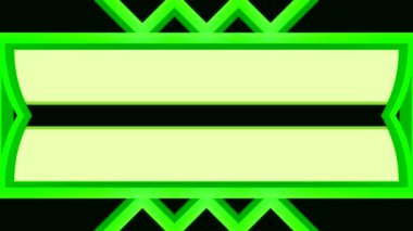 Dikdörtgen renkli, yeşil kare çerçeve, dikdörtgen çerçeve, tüm ekran için yatay çerçeve. Işıklandırma efektleri. Ortadaki kendi içeriğiniz için boş renk alanı. Yeşil Ekran.