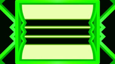 Dikdörtgen renkli, yeşil kare çerçeve, dikdörtgen çerçeve, tüm ekran için yatay çerçeve. Işıklandırma efektleri. Ortadaki kendi içeriğiniz için boş renk alanı. Yeşil Ekran.
