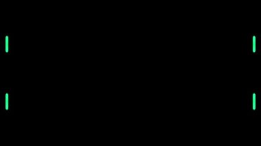 Kesik çizgili kare, parlak yeşil dikdörtgen çerçeve, siyah arkaplanda yatay çerçeve. Uzun yanıp sönen kuyruklar. Ortadaki kendi içeriğiniz için boş alan.