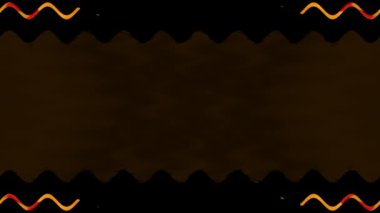 Kırpılmış çizgiler, dalgalı, neon, parlayan kırmızı kare çerçeve, siyah arkaplanda yatay çerçeve. Uzun yanıp sönen kuyruklar. Ortadaki kendi içeriğiniz için boş alan.