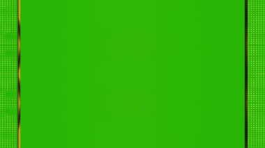 Kare, neon, parlak altın, dikdörtgen çerçeve, yeşil arkaplanda yatay çerçeve. Uzun hareketli kuyruklar. Ortadaki kendi içeriğiniz için boş alan.