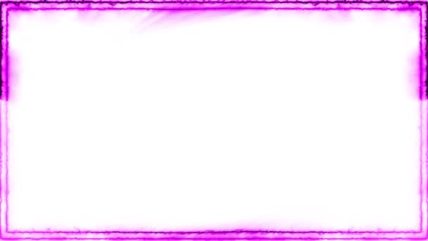 Prostokątne Poziome Świecące Neony Błyszczące Różowe Linie Zamknięte Ramka Ruchomym — Wideo stockowe