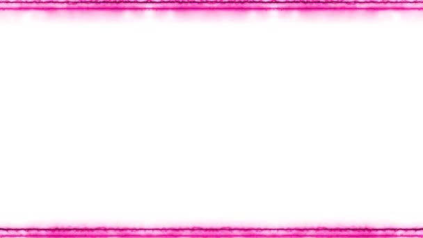 Prostokątne Poziome Świecące Neony Błyszczące Różowe Długie Linie Ramka Ruchomym — Wideo stockowe