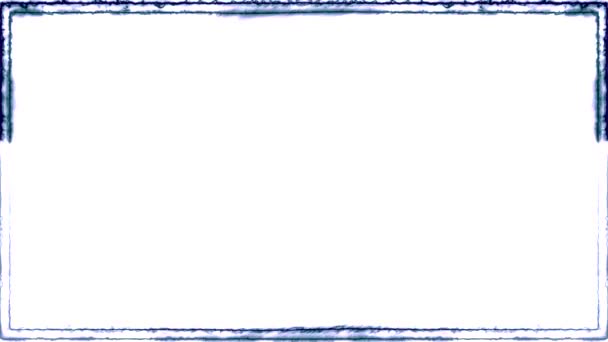 Cornice Rettangolare Orizzontale Fluorescente Brillante Blu Scuro Navy Lungo Chiuso — Video Stock