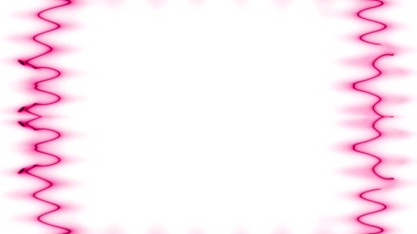 Являються Трохи Хвилясті Рожеві Вертикальні Прямокутні Неонові Довгі Хвилясті Лінії — стокове відео