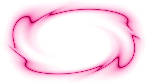 Появляются Слегка Волнистые Розовые Овальные Круглые Неоновые Волнистые Линии Образующие — стоковое видео