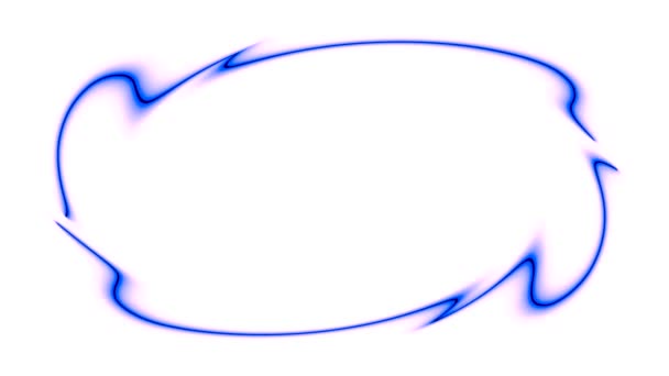 Появляется Слегка Волнистый Синий Овал Круглые Неоновые Волнистые Линии Образующие — стоковое видео