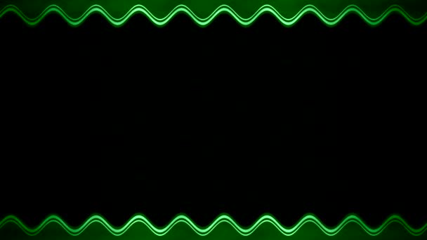Lange Rechthoekige Horizontale Golvende Groene Strepen Lijnen Een Zwarte Achtergrond — Stockvideo