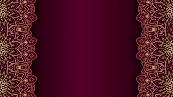 Marcos Redondos Rectangulares Verticales Largos Decorados Púrpura Fondo Rojo Con — Vídeos de Stock