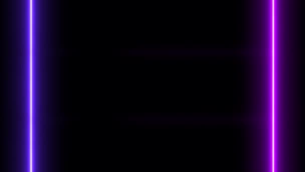 Lunga Rettangolare Verticale Colorato Viola Neon Movimento Lunghe Linee Sfondo — Video Stock