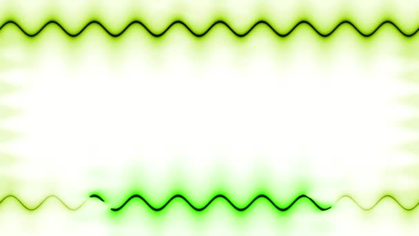 Long Ορθογώνιο Οριζόντιο Κυματιστό Πολύχρωμο Πράσινο Νέον Κινείται Μεγάλες Γραμμές — Αρχείο Βίντεο