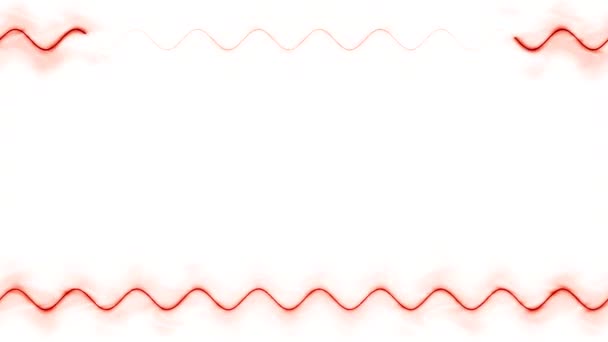 白い背景の煙の長いラインが付いている長方形の横の波の多彩な赤いネオン 自分のコンテンツのためのスペース — ストック動画
