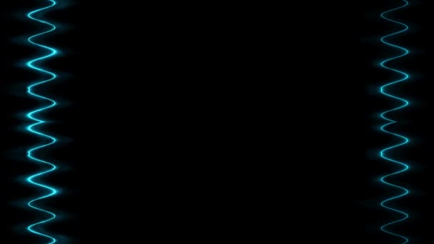 Длинные Прямоугольные Вертикальные Размахивающие Красочными Белыми Неоновыми Линиями Дымом Черном — стоковое видео