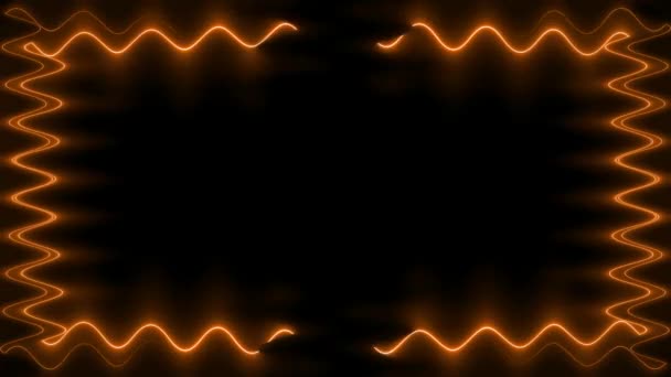 Frame Long Wavy Rectangular Horizontal Laser Interpenetrating Fiery Orange Closed — Stock Video