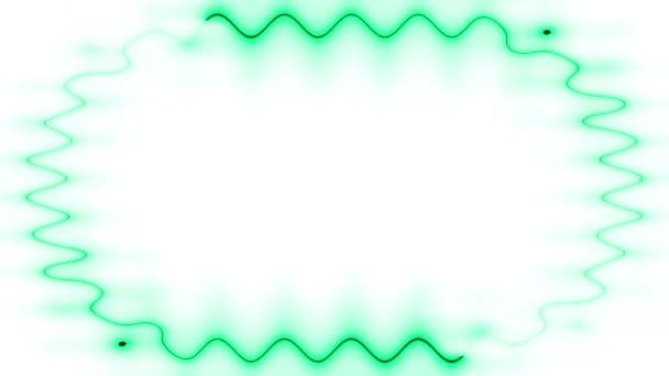 Marco Largas Líneas Onduladas Rectangulares Horizontales Verdes Cerradas Aligeramiento Luz — Vídeo de stock