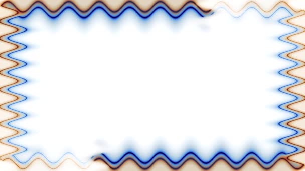 Largo Rectangular Horizontal Ondulado Colorido Marrón Azul Neón Moviéndose Alrededor — Vídeo de stock