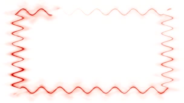 직사각형 웨이브 화려한 빨간색 연기가 주위에 배경에 프레임 나만의 콘텐츠를 — 비디오