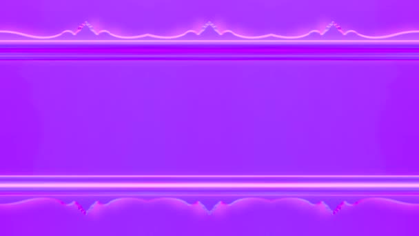 长长的矩形水平装饰着五彩缤纷的蓝色金色 在紫色粉红的背景上伸展和缩窄了长长的线条框架 为自己的内容留出空间 — 图库视频影像