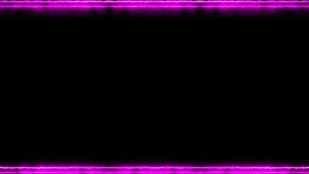 Néon Apparaissant Disparaissant Lumineux Violet Électrique Perpendiculaire Longues Lignes Horizontales — Video