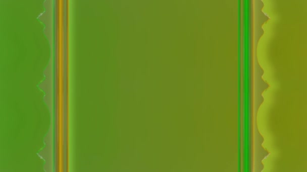 長い長方形の垂直は緑の背景のカラフルなオレンジの拡大および狭い長い線フレームを飾りました 自分のコンテンツのためのスペース — ストック動画