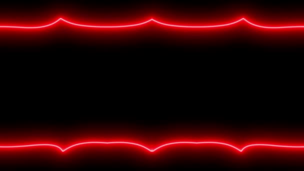 Neon Pojawiające Się Znikające Świecące Czerwone Prostopadłe Poziome Długie Linie — Wideo stockowe