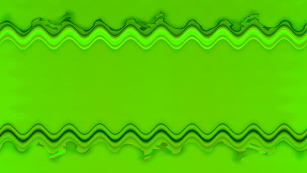 長い長方形の波の横の装飾された多彩な金は緑の背景の長い線のフレームを拡大し 狭めました 自分のコンテンツのためのスペース — ストック動画