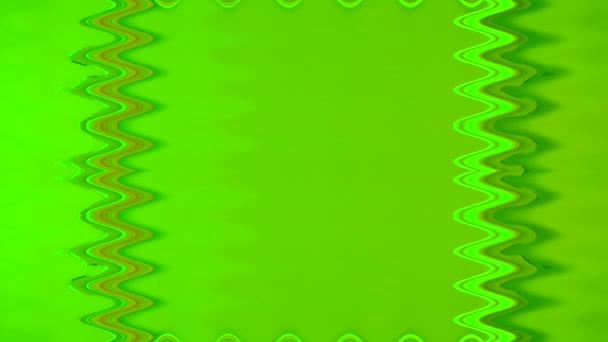 長い長方形の波形の縦の装飾された多彩な緑の拡大および緑の背景の狭い長いライン フレーム 自分のコンテンツのためのスペース — ストック動画