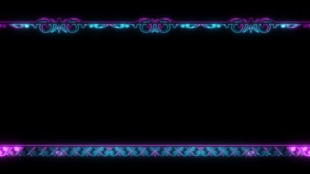 Рамка Длинный Прямоугольный Горизонтальный Декор Розовые Линии Молнии Затемнение Света — стоковое видео